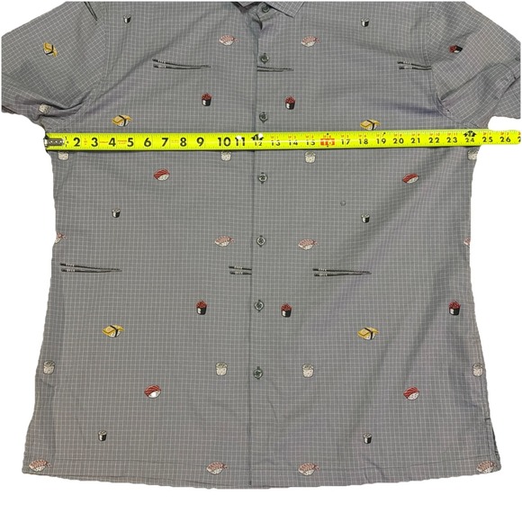 Tori Richard Men's Short Sleeve Aloha Shirt All Over Sushi Omakase Gray Sz XL - Picture 2 of 7